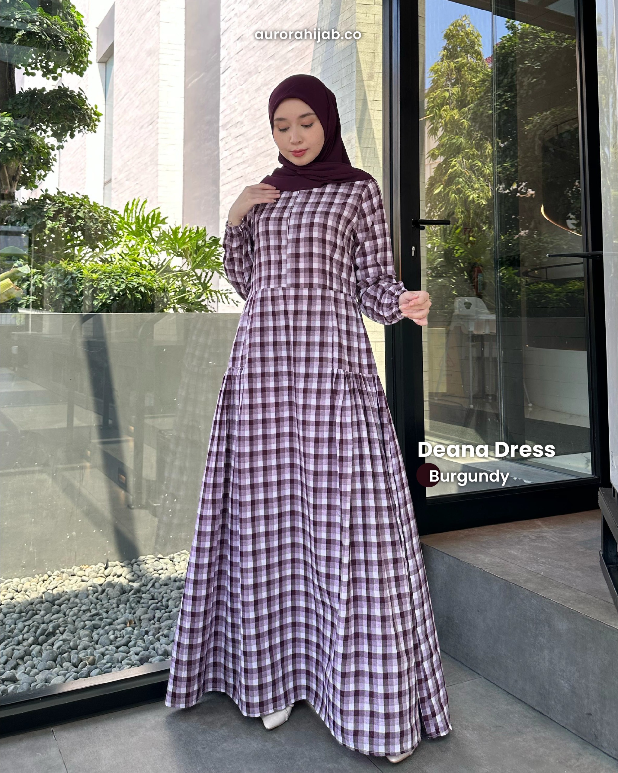 deana dress burgundy