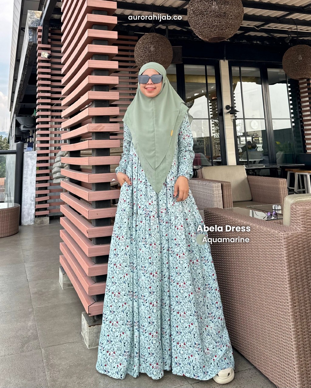 abela dress aquamailne