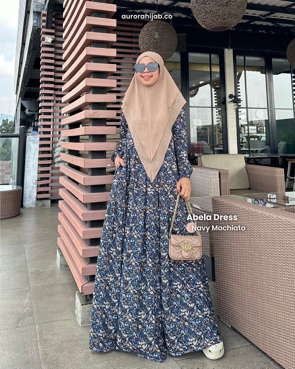 abela dress navy machiato