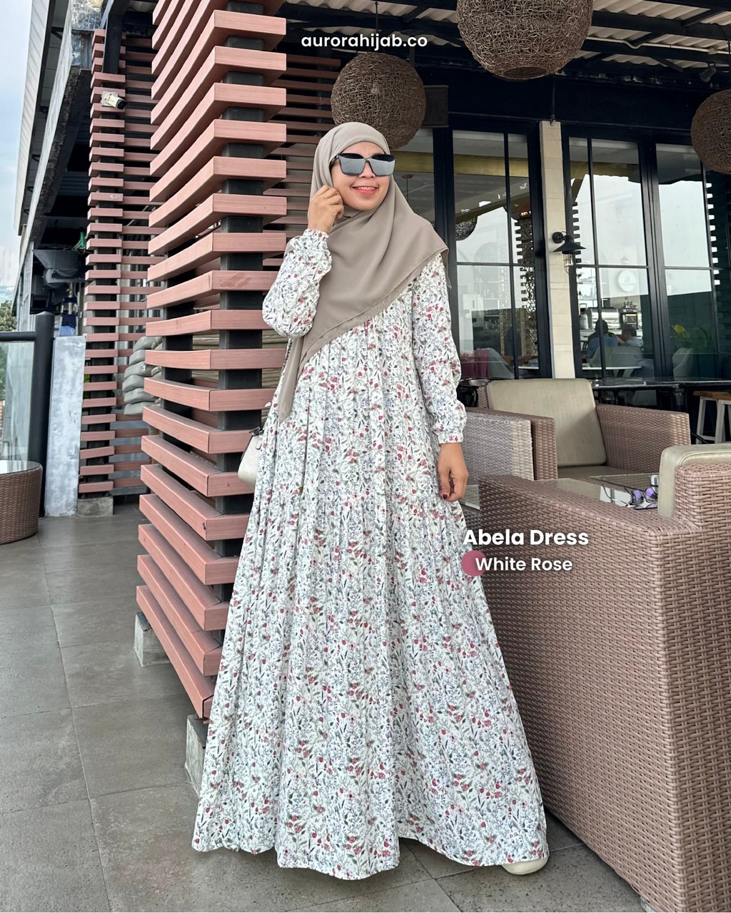 abela dress white rose