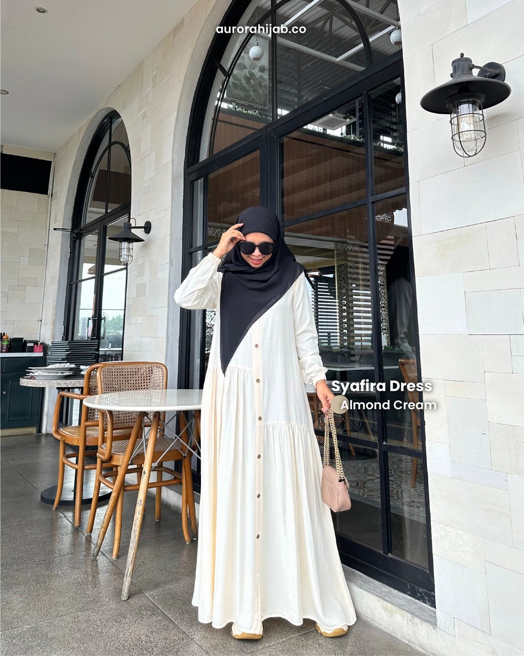 syafira dress almond cream