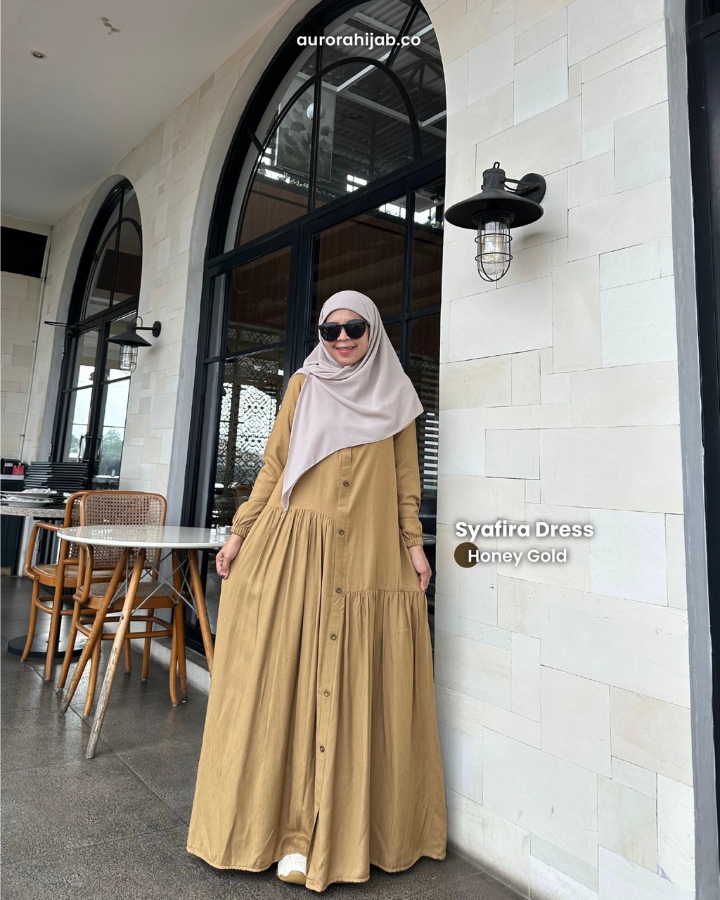 syafira dress honey gold