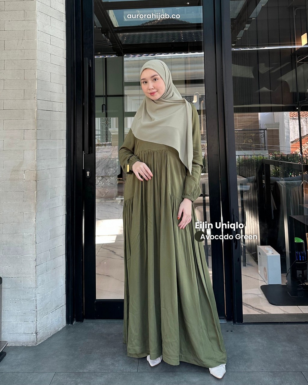 Eilin Uniqlo Dress Avocado Green