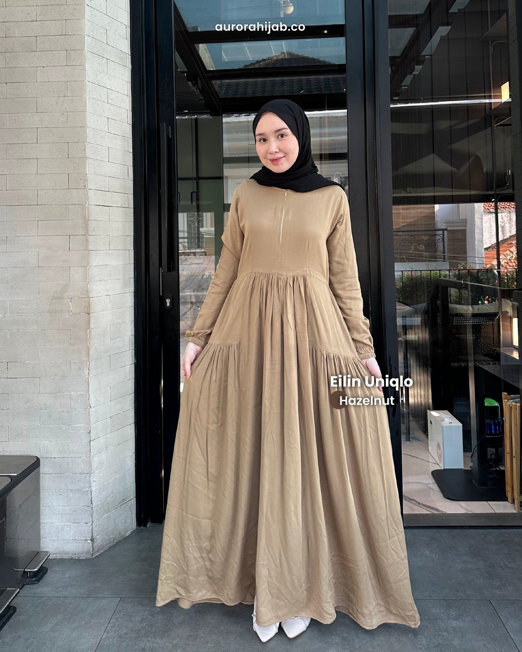 Eilin Uniqlo Dress Hazelnut