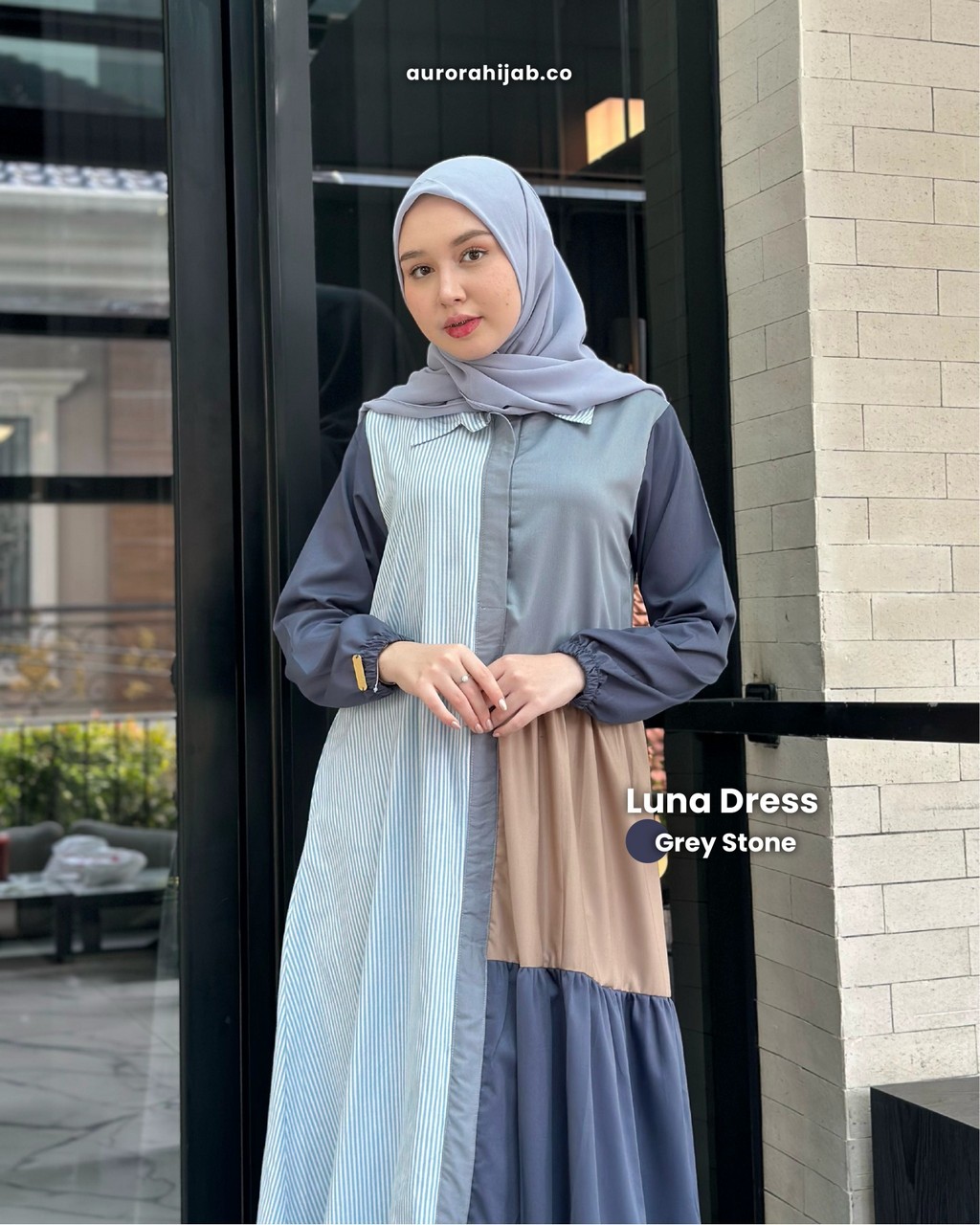 Luna dress grey Stone