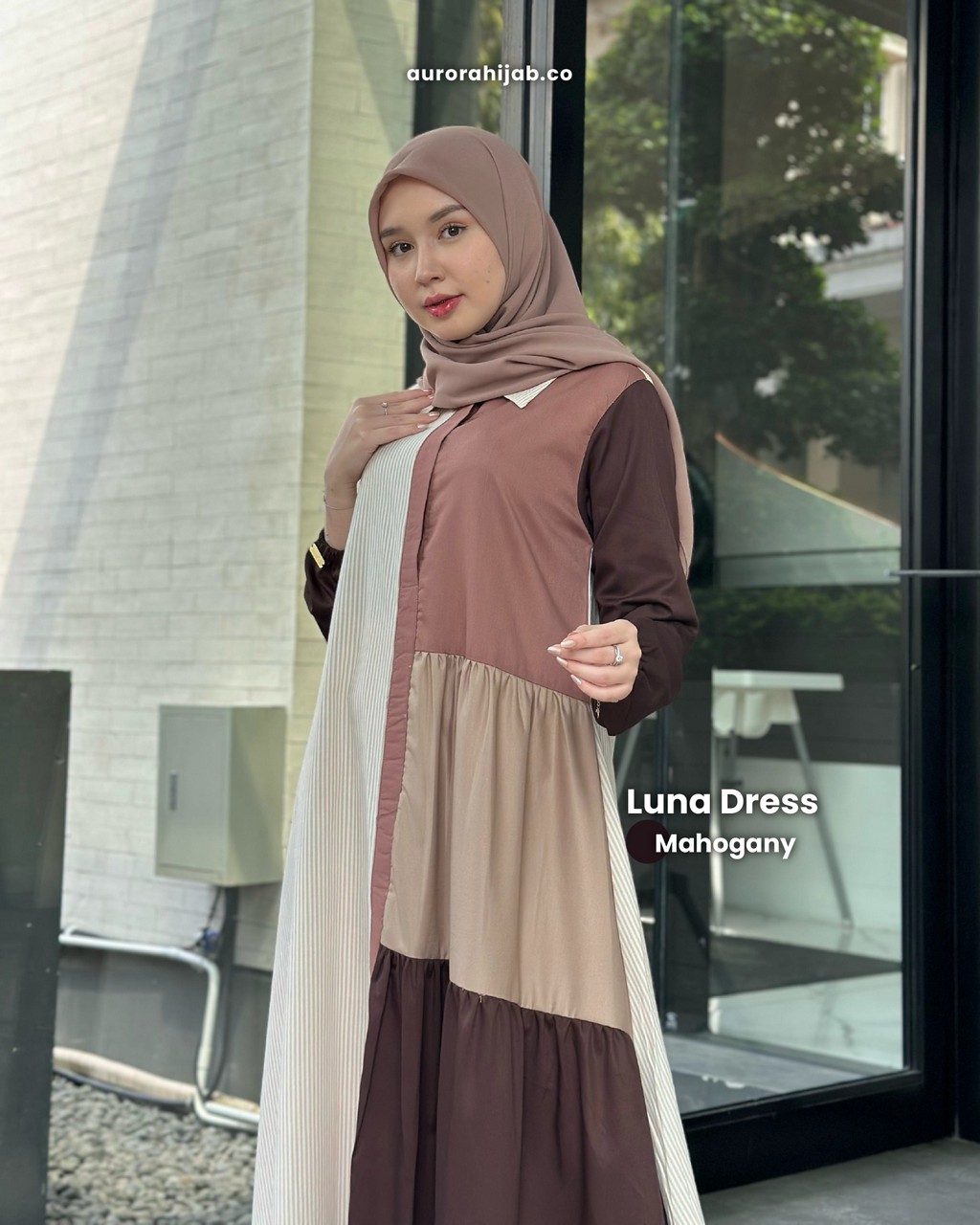 Luna dress mahogany