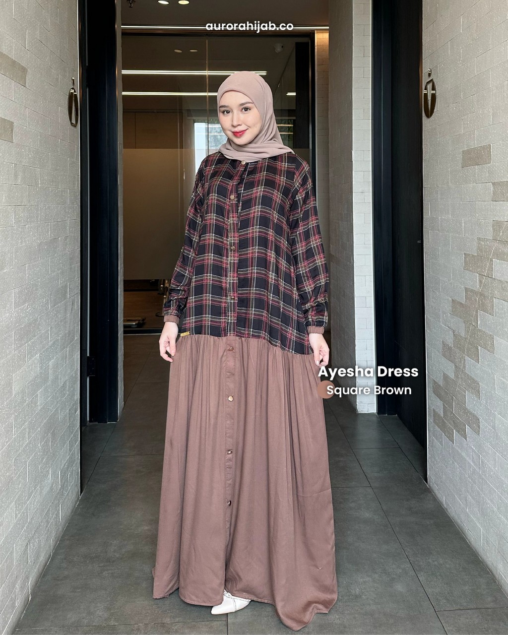 Ayesha Dress Square Brown