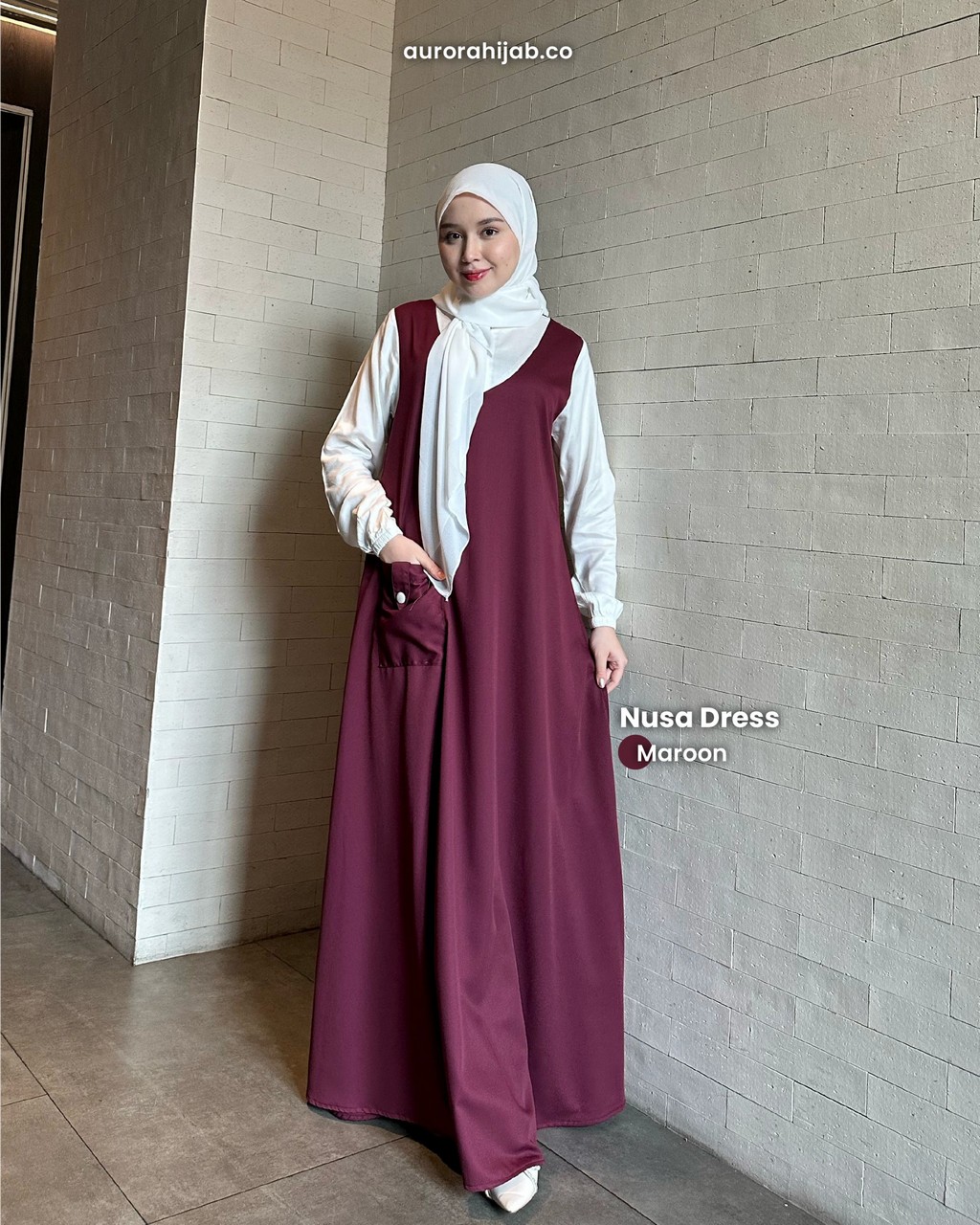 Nusa Dress Maroon