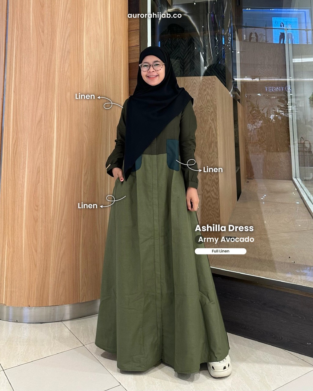 Arshilla Dress Army Avocado