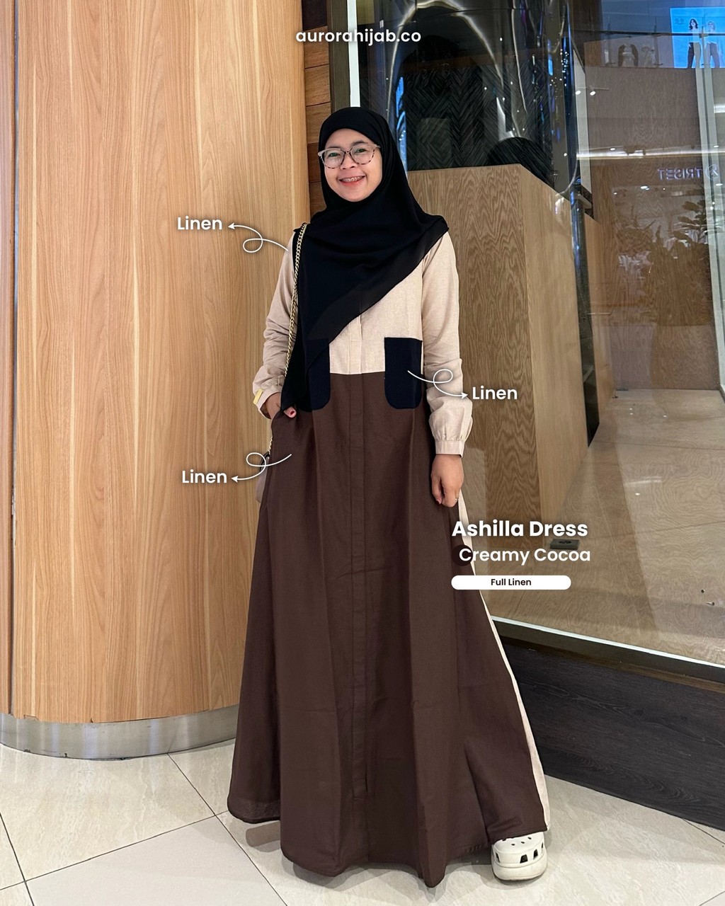 Ashilla Dress Creamy Cocoa