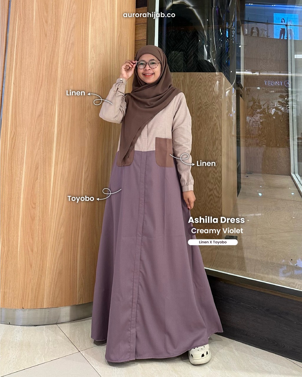 Ashilla Dress Creamy Violet