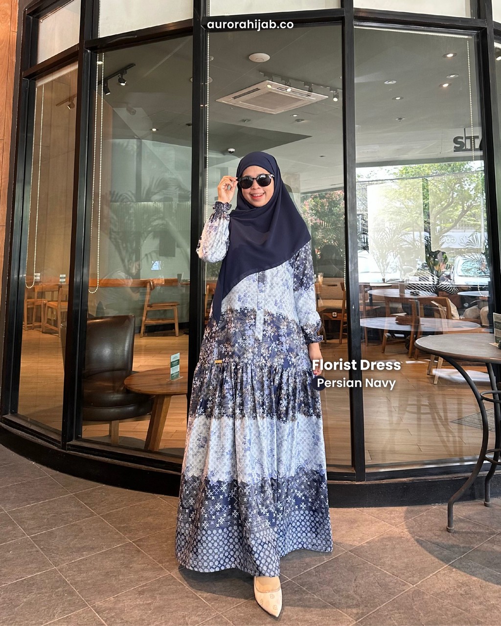 Florist Dress Persian Navy