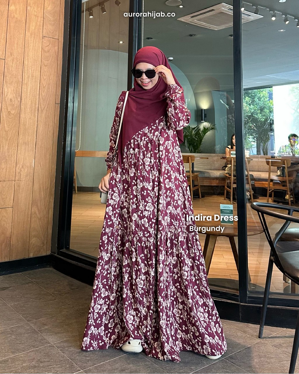 Indira Dress Burgundy
