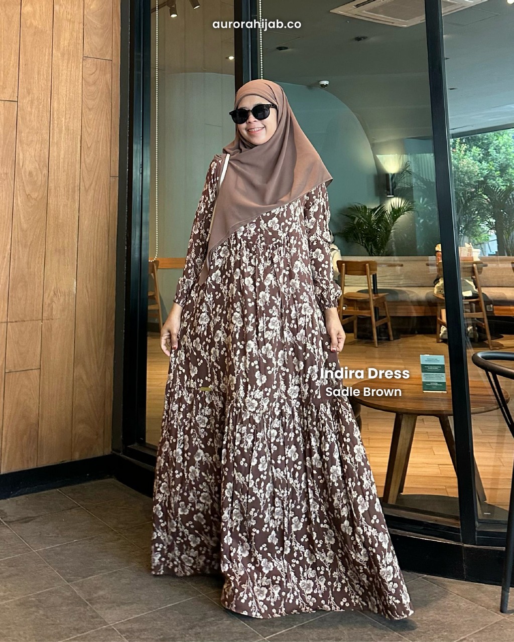 Indira Dress Sadle Brown