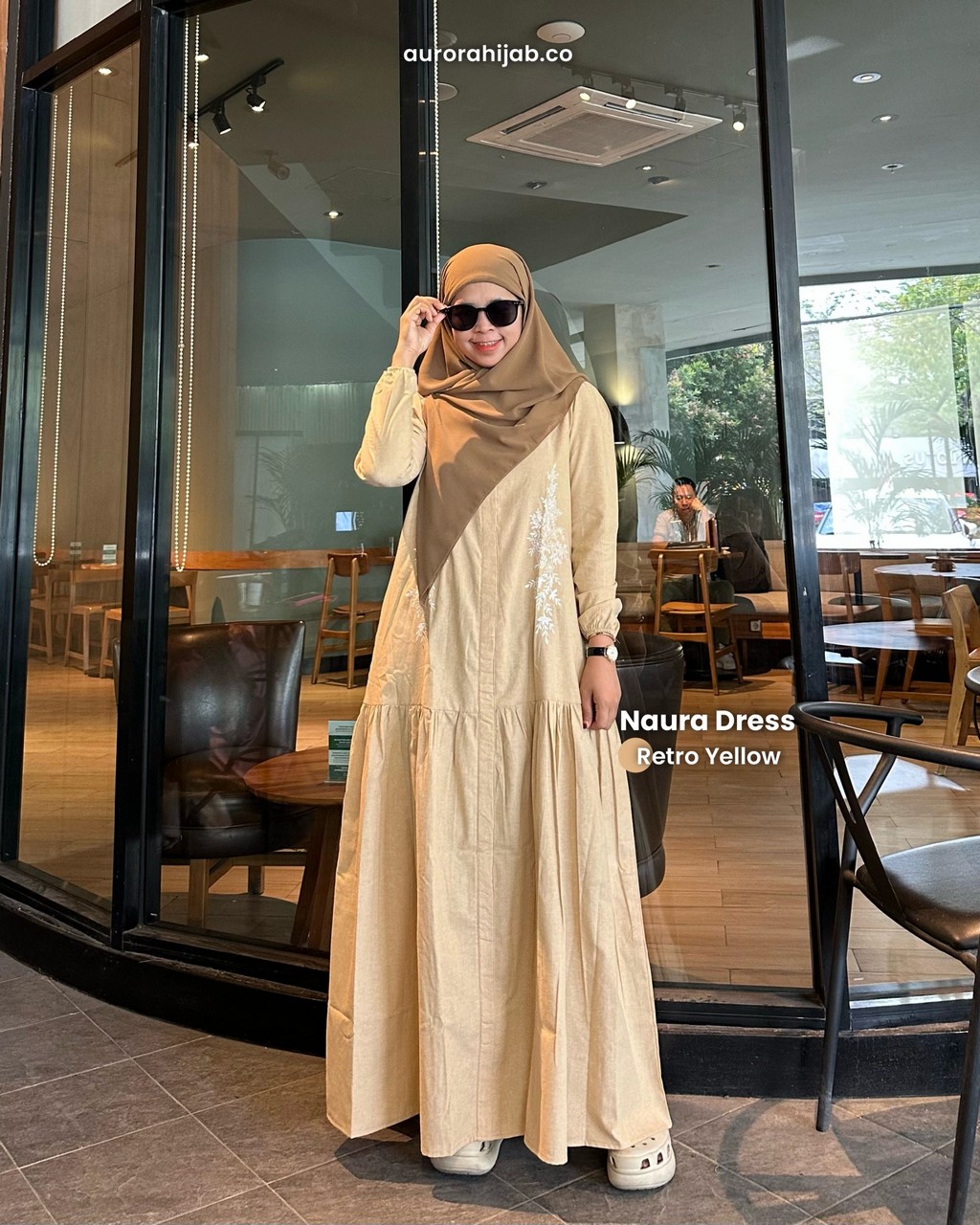 Naura Dress Retro Yellow
