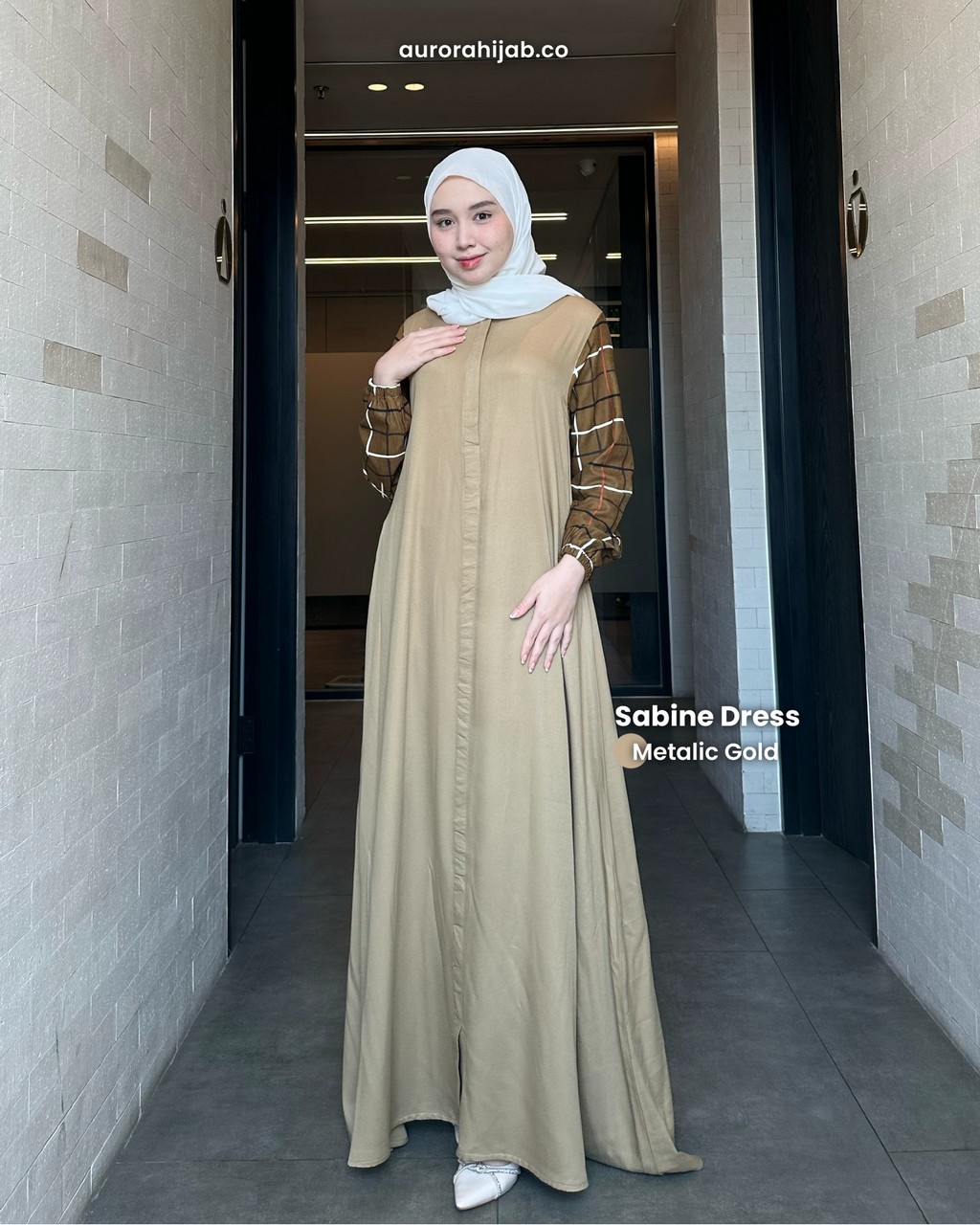 Sabine Dress Metalic Gold