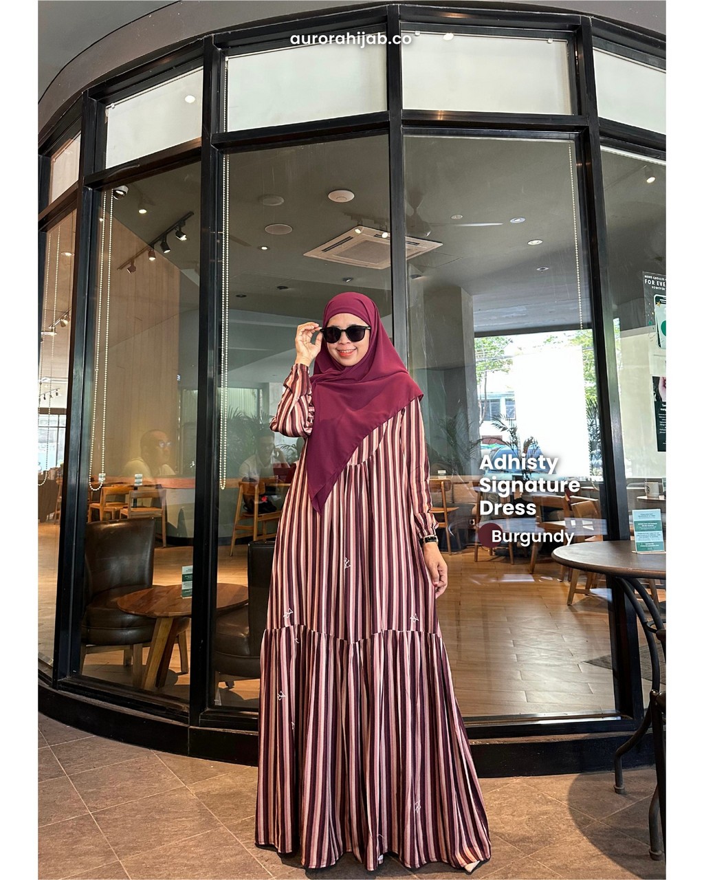 Adhisty Signature Dress Burgundy