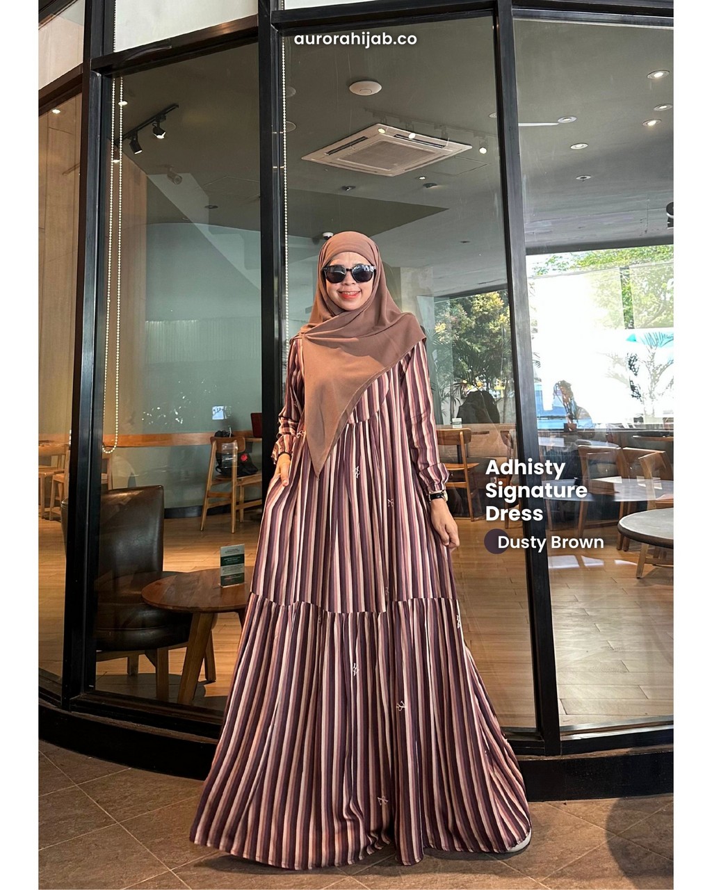 Adhisty Signature Dress Dusty Brown
