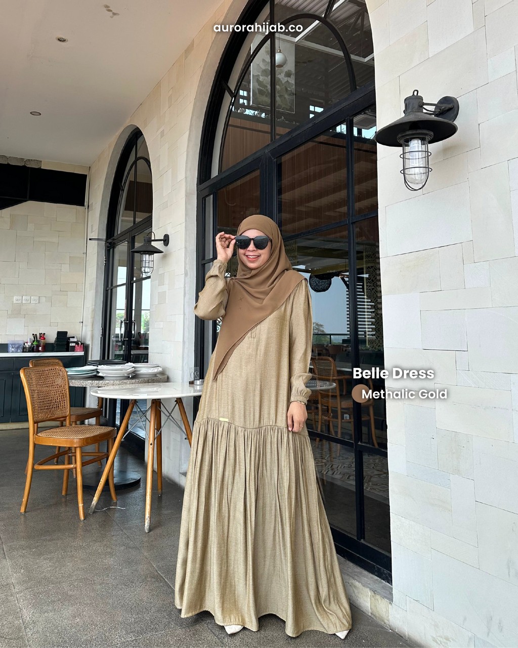 Bella Dress Methalic Gold