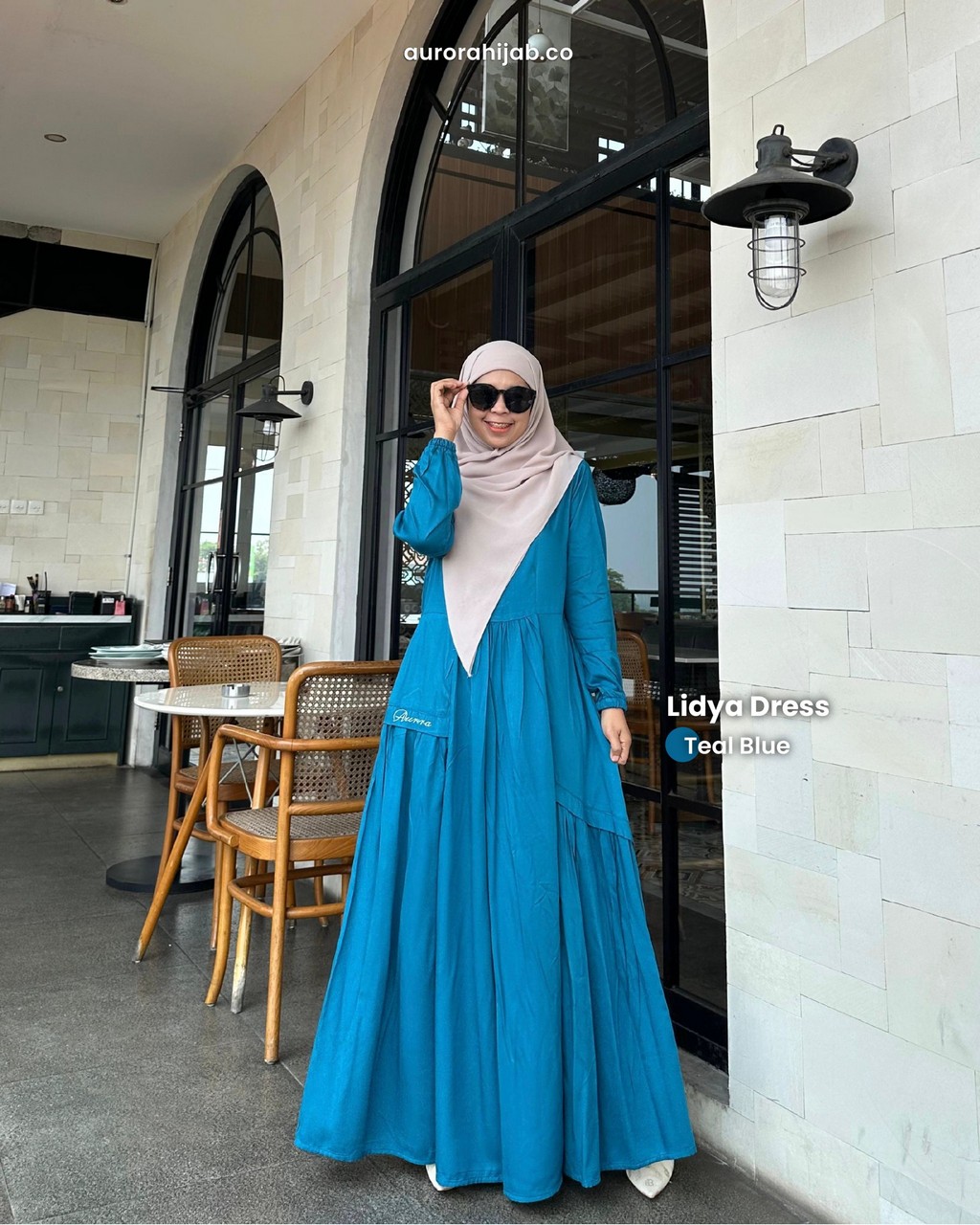 Lidya Dress Teal Blue