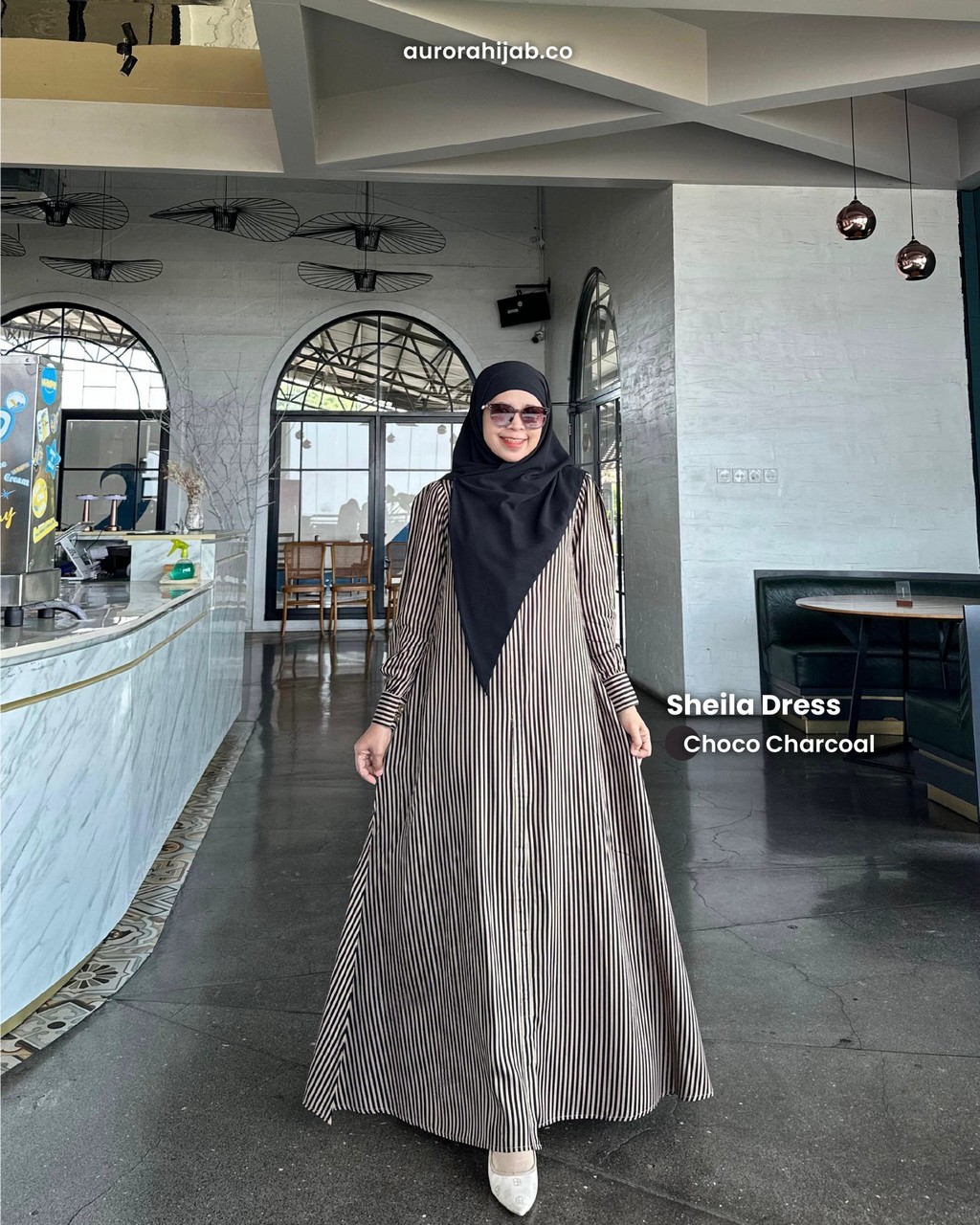 Sheila Dress Choco Charcoal