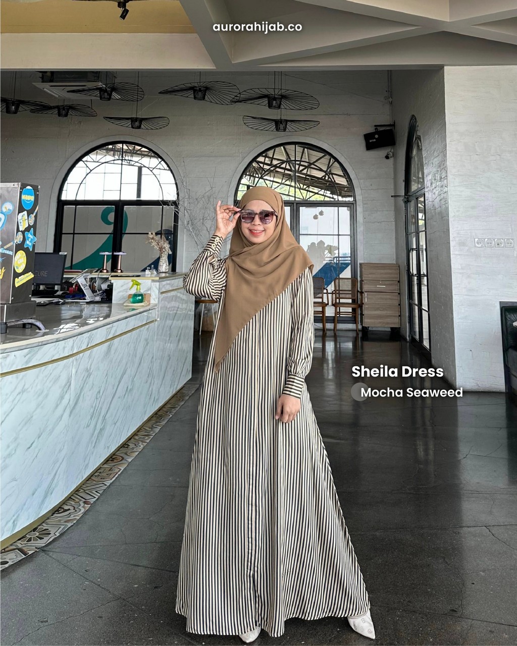 Sheila Dress Mocha Seaweed