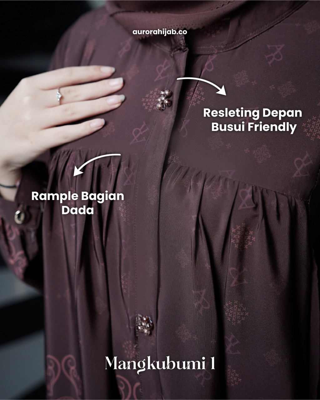 gamis mangkubumi 1 rample depan resleting busui
