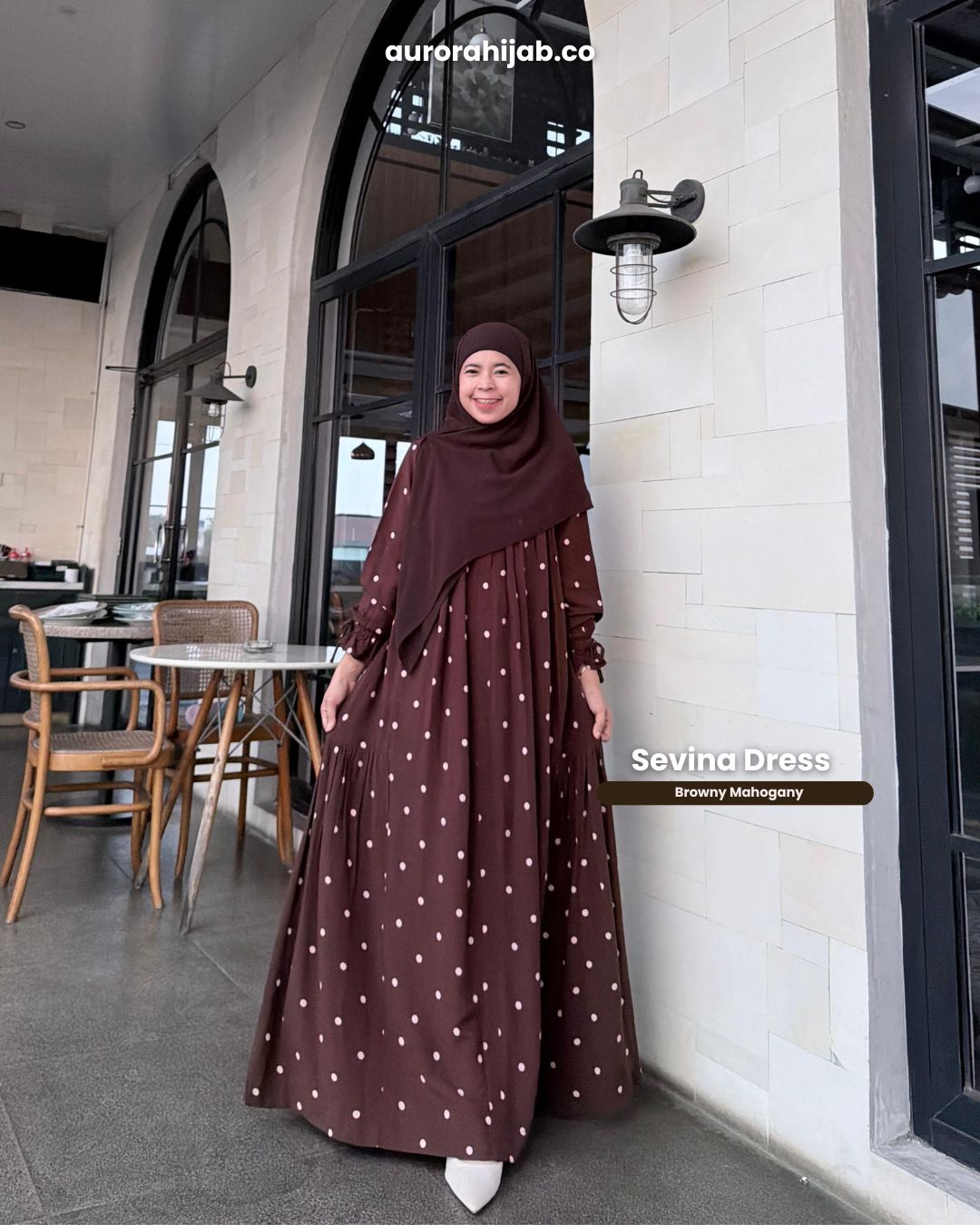 Sevina Dress Browny Mahogany